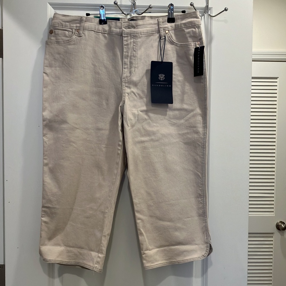 NWT BANDOLINO 16 P CREAM CAPRIS - Picture 4 of 8
